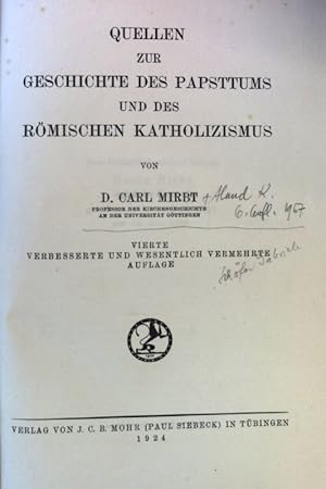 Seller image for Quellen zur Geschichte des Papsttums und des rmischen Katholizismus. for sale by books4less (Versandantiquariat Petra Gros GmbH & Co. KG)