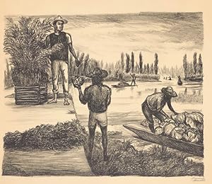 PEASANTS TLA'HUAC. 1946. (Original lithograph)