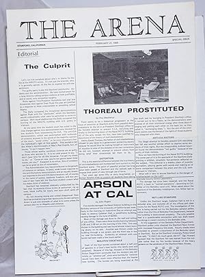 Immagine del venditore per The Arena: vol. 1, Special Issue February 21, 1968: Thoreau Prostituted venduto da Bolerium Books Inc.