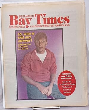 Seller image for San Francisco Bay Times: the gay/lesbian/bi/trans newspaper & calendar of events for the Bay Area; [aka Coming Up!] vol. 15, #25, September 8, 1994; Donald Montwill of Josie's for sale by Bolerium Books Inc.