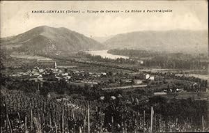 Ansichtskarte / Postkarte Erome Gervans Drôme, Le Rhone a Pierre Aiguille, Blick auf den Ort