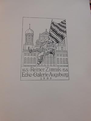 Zimnik, Reiner: Herr Gsangl in Augsburg. Ein Original Stempel- Handdruck aus dem Jahre 1986. Vor ...