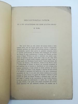 Dell'auctoritas patrum ed a chi appartenesse nei primi quattro secoli di Roma