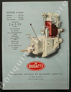 BUGATTI, Chantiers navals de Maisons-Laffitte - You-You  moteur.: [Catalogue Pubicitaire] - ...