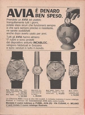 Immagine del venditore per Avia  denaro ben speso. Advertising 1969 venduto da libreria biblos