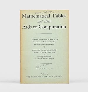 Seller image for The Electronic Numerical Integrator and Computer (ENIAC). In Mathematical Tables and Computation. II. Number 15. for sale by Peter Harrington.  ABA/ ILAB.