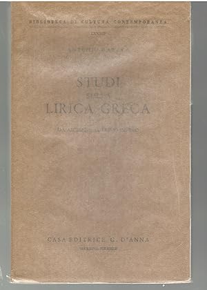Studi Sula Lirica Greca Da Alcmane al Primo Impero