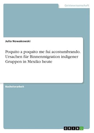 Seller image for Poquito a poquito me fui acostumbrando. Ursachen fr Binnenmigration indigener Gruppen in Mexiko heute for sale by AHA-BUCH GmbH