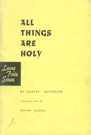 Imagen del vendedor de All Things are Holy (Living Poets Series) a la venta por Paperback Recycler