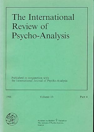 Bild des Verkufers fr The International Review of Psycho-Analysis. 1986, Volume 13, Part 4. The Institute of Psycho-Analysis, London. zum Verkauf von Fundus-Online GbR Borkert Schwarz Zerfa