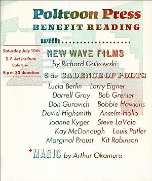 Poltroon Press Benefit Reading (Poetry Reading Poster Flyer)
