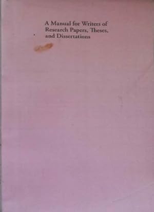 Seller image for Manual for Writers of Research Papers, Theses and Dissertation, A. for sale by SEATE BOOKS