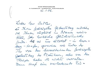 Brief des Politikwissenschaftlers und Publizisten Dolf Sternberger an den Verleger Wolf Jobst Sie...