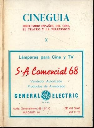 Imagen del vendedor de CINEGUIA. DIRECTORIO ESPAOL DEL CINE, EL TEATRO Y TELEVISION. X. a la venta por Books Never Die