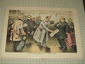 Seller image for 1886 Puck Lithograph of "Western Congressmen at the White House" for sale by rareviewbooks
