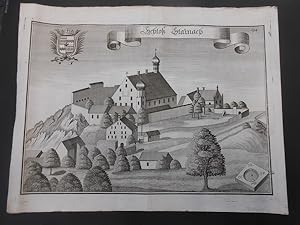 Schloß Stainach. (Steinach) im niederbayerischen Landkreis Straubing-Bogen. Original- Kupferstich...