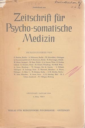 Sonderdruck aus Zeitschrift für Psycho-somatische Medizin, Jan. 1958, 4. Jahrg., Heft 2. Rudolf H...