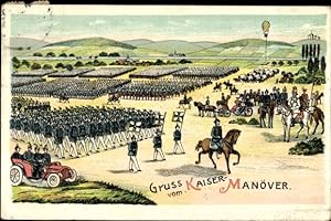 Ansichtskarte / Postkarte Kaiser-Manöver, Deutsche Truppen im Kaiserreich