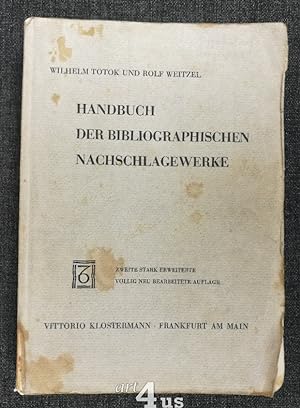 Bild des Verkufers fr Handbuch der bibliographischen Nachschlagewerke. zum Verkauf von art4us - Antiquariat