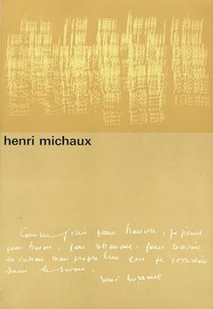 Seller image for Henri Michaux, - Catalogue for sale by Galerie Bordas