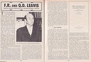 Seller image for F. R. and Q. D. Leavis. Profiling the Two Influential Critics. This is an original article separated from an issue of The Book & Magazine Collector publication, 1997. for sale by Cosmo Books