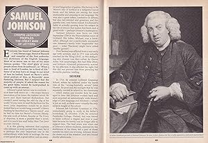 Bild des Verkufers fr Samuel Johnson : Man of Letters. This is an original article separated from an issue of The Book & Magazine Collector publication, 1993. zum Verkauf von Cosmo Books