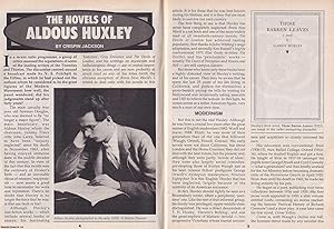 Bild des Verkufers fr The Novels of Aldous Huxley. This is an original article separated from an issue of The Book & Magazine Collector publication, 1994. zum Verkauf von Cosmo Books