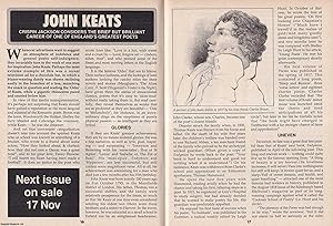 Bild des Verkufers fr John Keats : One of England's Greatest Poets. This is an original article separated from an issue of The Book & Magazine Collector publication, 1995. zum Verkauf von Cosmo Books