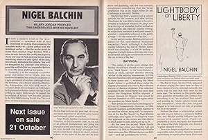 Seller image for Nigel Balchin : British Novelist. This is an original article separated from an issue of The Book & Magazine Collector publication, 1994. for sale by Cosmo Books