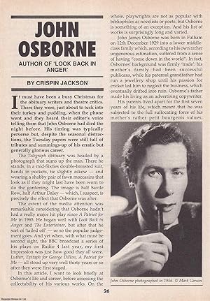 Seller image for John Osborne. Author of Look Back in Anger. This is an original article separated from an issue of The Book & Magazine Collector publication, 1995. for sale by Cosmo Books