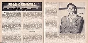 Seller image for Frank Sinatra. An Eightieth Birthday Tribute. This is an original article separated from an issue of The Book & Magazine Collector publication, 1996. for sale by Cosmo Books