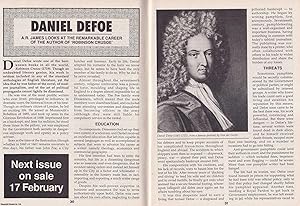 Seller image for Daniel Defoe : Author of Robinson Crusoe. Looking at Defoe's Remarkable Career. This is an original article separated from an issue of The Book & Magazine Collector publication, 1995. for sale by Cosmo Books