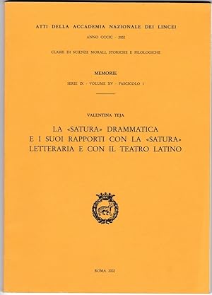 La "satura" drammatica e i suoi rapporti con la "satura" letteraria e con il teatro latino