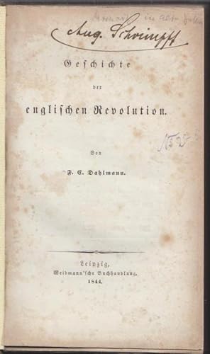 Seller image for Geschichte der englischen Revolution. for sale by Bcher bei den 7 Bergen