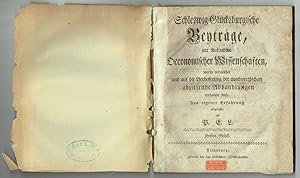 Bild des Verkufers fr Schleswig Glcksburgische Beytrge zur ausnahme konomischer Wissenschaften, worin vermischte und auf die Verbesserung der Landwirthschaft abzielende Abhandlungen enthalten sind. Aus eigener Erfahrung abgefasset zum Verkauf von Kagerou Bunko (ABAJ, ILAB)