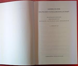 Immagine del venditore per Jahrbuch der Deutschen Schillergesellschaft, 25. Jahrgang 1981, XXV venduto da biblion2