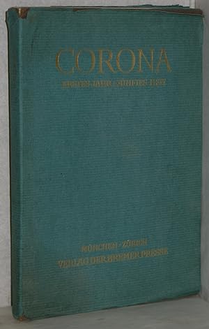 Imagen del vendedor de Corona. Zweimonatsschrift. Erstes Jahr. Fnftes (5.) Heft. Mrz 1931. a la venta por Antiquariat Reinsch