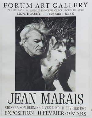 "EXPOSITION Jean MARAIS à MONTE-CARLO 1980" FORUM ART GALLERY MONTE-CARLO 1980 / Affiche original...