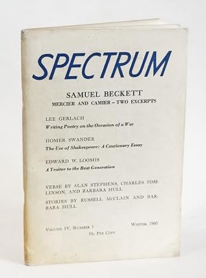 Bild des Verkufers fr Spectrum. Volume IV Winter 1960 Number 1 zum Verkauf von Librairie-Galerie Emmanuel Hutin