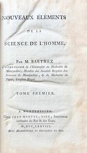 Seller image for Nouveaux lments de la science de l'homme. for sale by Bonnefoi Livres Anciens