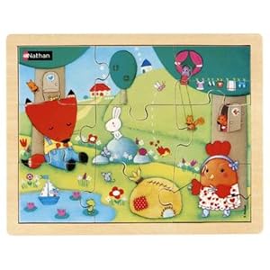 puzzle bois poule rousse 9 pièces