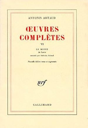 Imagen del vendedor de uvres compltes /Antonin Artaud. 6. uvres compltes. Le Moine. Volume : VI a la venta por Chapitre.com : livres et presse ancienne