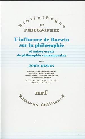 Bild des Verkufers fr l'influence de Darwin sur la philosophie et autres essais de philosophie contemporaine zum Verkauf von Chapitre.com : livres et presse ancienne