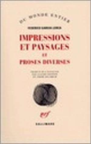 Immagine del venditore per Impressions et paysages venduto da Chapitre.com : livres et presse ancienne