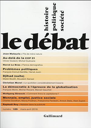 revue Le Débat N.189 ; mars-avril 2016