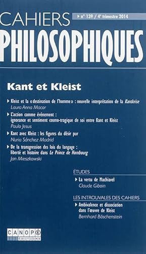 CAHIERS PHILOSOPHIQUES N.139 ; Kant et Kleist