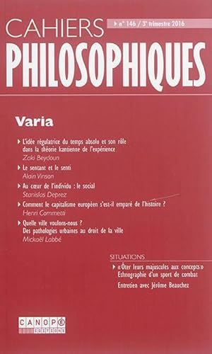 CAHIERS PHILOSOPHIQUES N.146