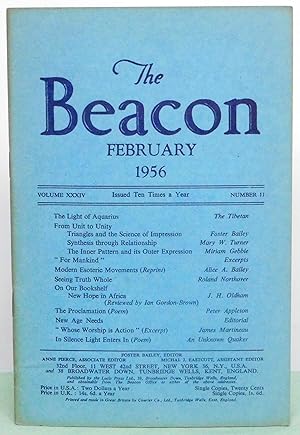 Bild des Verkufers fr The Beacon Volume XXXIV Number 11 February 1956 zum Verkauf von Argyl Houser, Bookseller