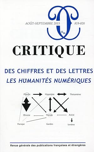 Image du vendeur pour revue critique n.819 : des chiffres et des lettres : les humanits numriques mis en vente par Chapitre.com : livres et presse ancienne