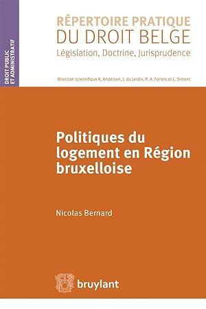 Seller image for politiques du logement en rgion bruxelloise for sale by Chapitre.com : livres et presse ancienne